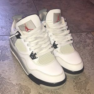 Retro Air Jordan White Cement 4s; Youth size 6.5